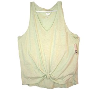 NEW SO Green Tie-Front V-Neck Tank Plus Size XXL